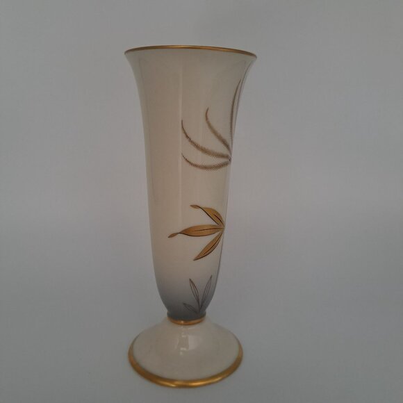 Vintage Alka Bavaria Kathalena Porcelain Vase With Gold Floral Design - Picture 2 of 12